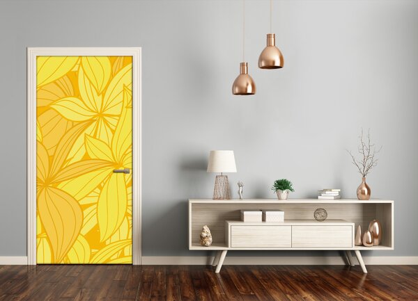 Samolepiace fototapety na dvere žlté kvety 85x205 cm