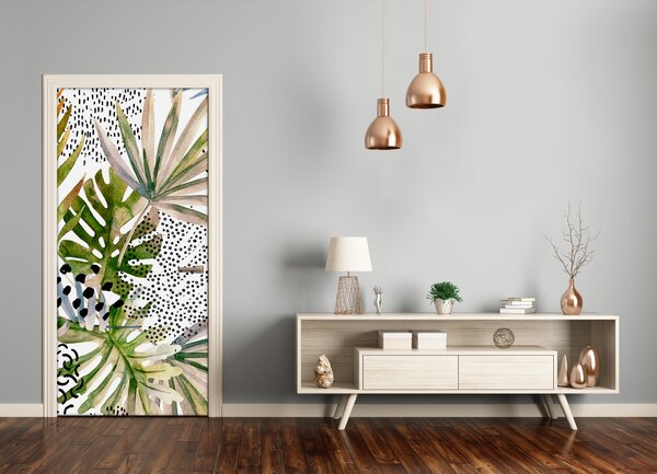 Samolepiace fototapety na dvere tropické lístia 85x205 cm