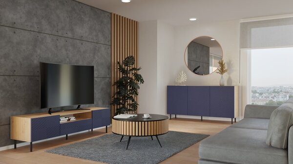 TP Living Komoda KAMA 150 cm dub artisan/modrá