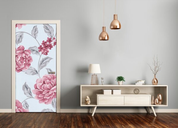 Samolepiace fototapety na dvere pivonky 95x205 cm