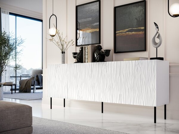 HALMAR Komoda Jungle 190 cm biela/čierna
