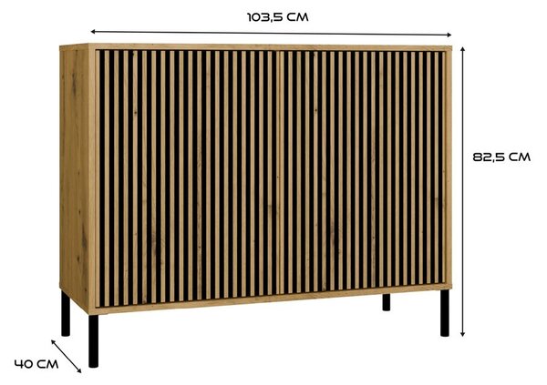 TP Living Komoda Kamaro 2D Slim 103 cm dub Artisan