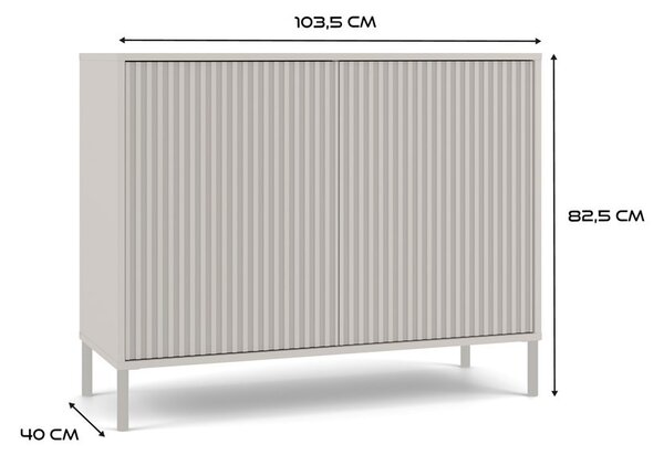 TP Living Komoda Kamaro 2D štíhla 103 cm kašmír