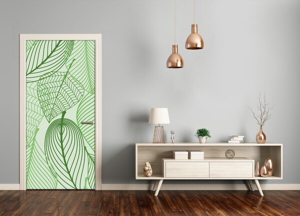 Samolepiace fototapety na dvere zelené lístie 75x205 cm