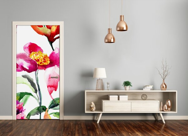 Samolepiace fototapety na dvere poľné kvety 95x205 cm