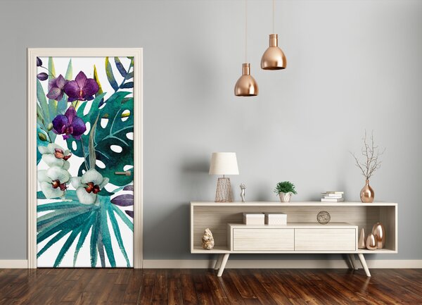 Samolepiace fototapety na dvere havajský vzor 95x205 cm