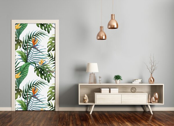 Samolepiace fototapety na dvere tropické lístia 85x205 cm