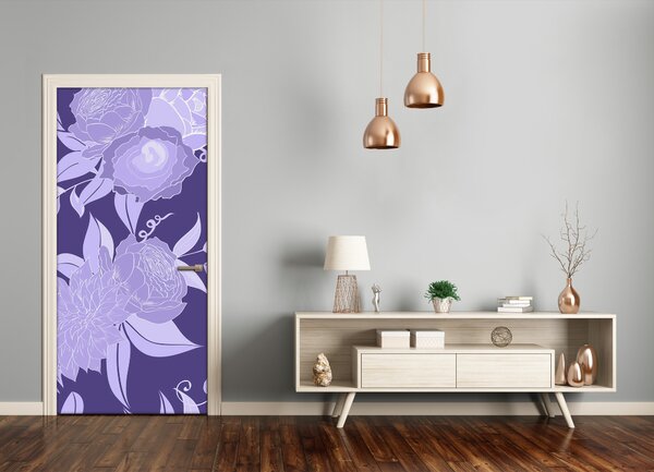 Samolepiace fototapety na dvere kvetinový vzor 85x205 cm