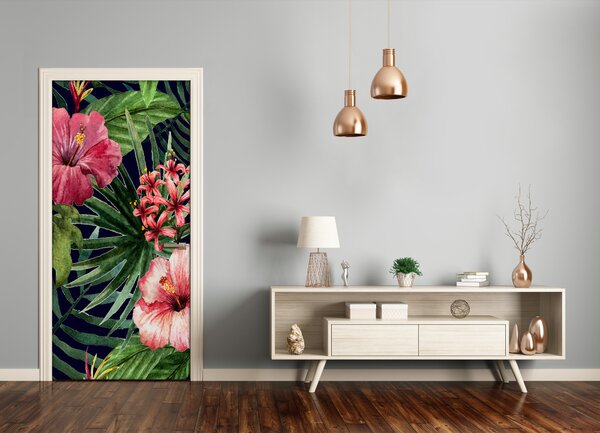 Samolepiace fototapety na dvere havajský vzor 95x205 cm