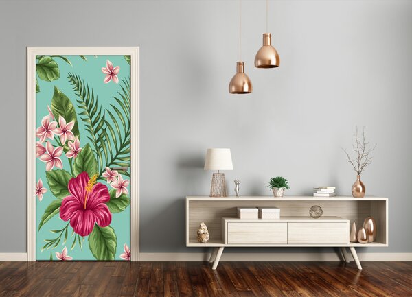 Samolepiace fototapety na dvere havajskej kvety 95x205 cm