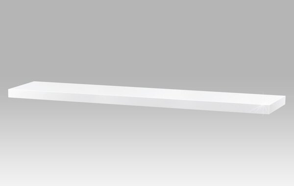 Polička nástenná 120 cm, mdf, farba biely vysoký lesk, baleno v ochranej fólii