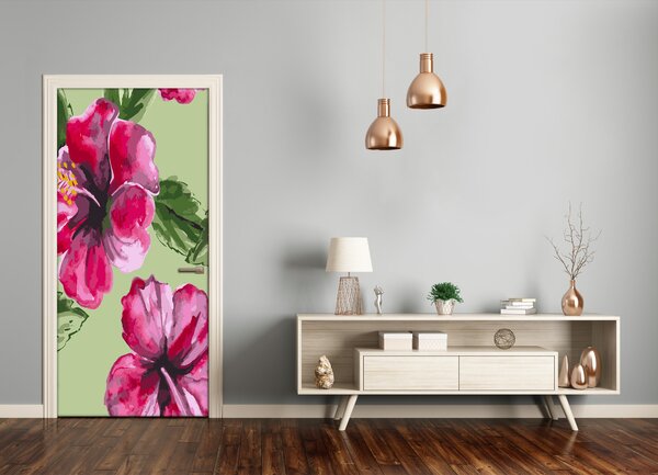 Samolepiace fototapety na dvere havajskej kvety 95x205 cm