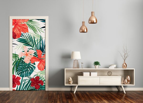 Samolepiace fototapety na dvere havajskej kvety 75x205 cm