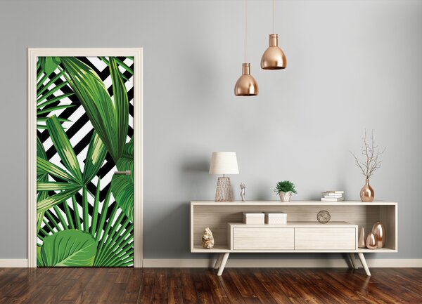 Samolepiace fototapety na dvere tropické lístia 85x205 cm