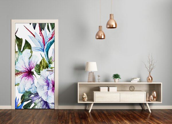 Samolepiace fototapety na dvere havajskej kvety 85x205 cm