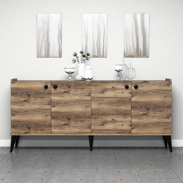 Kalune Design Komoda Lidya orech/čierna