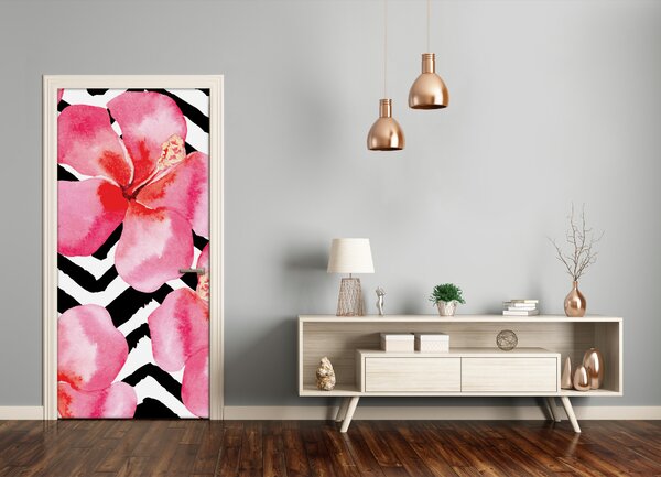 Samolepiace fototapety na dvere havajskej kvety 75x205 cm