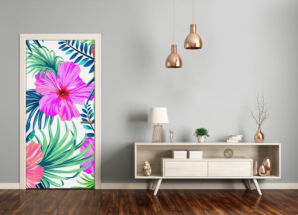 Samolepiace fototapety na dvere havajskej kvety 95x205 cm