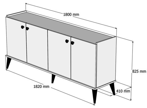 Kalune Design Komoda Lidya orech/čierna