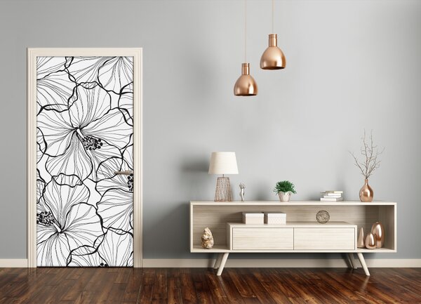 Samolepiace fototapety na dvere hibiskus 75x205 cm