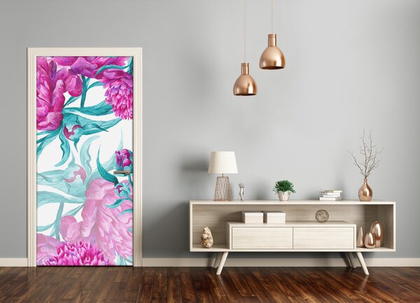 Samolepiace fototapety na dvere pivonky 85x205 cm