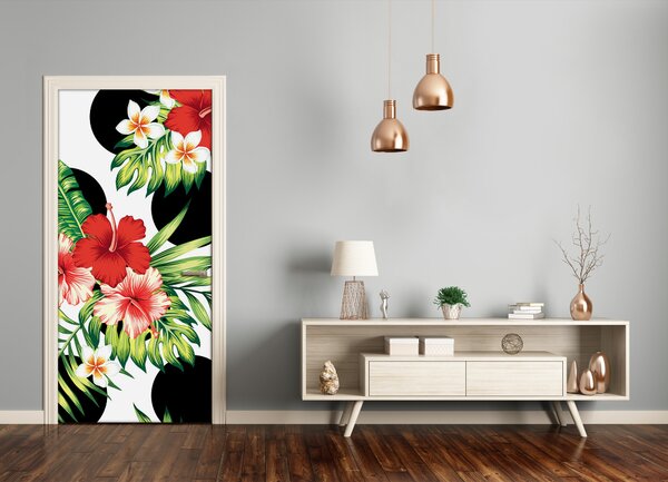 Samolepiace fototapety na dvere havajský vzor 95x205 cm