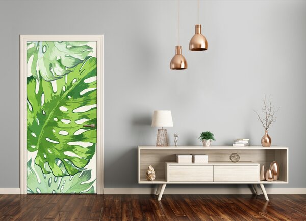 Samolepiace fototapety na dvere tropické lístia 85x205 cm
