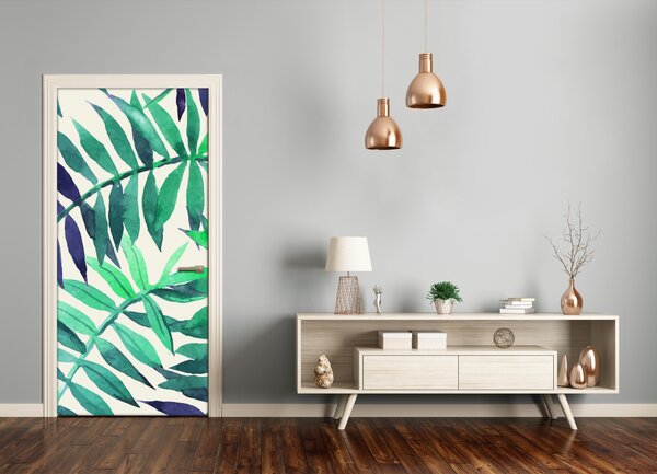 Samolepiace fototapety na dvere tropické lístia 85x205 cm