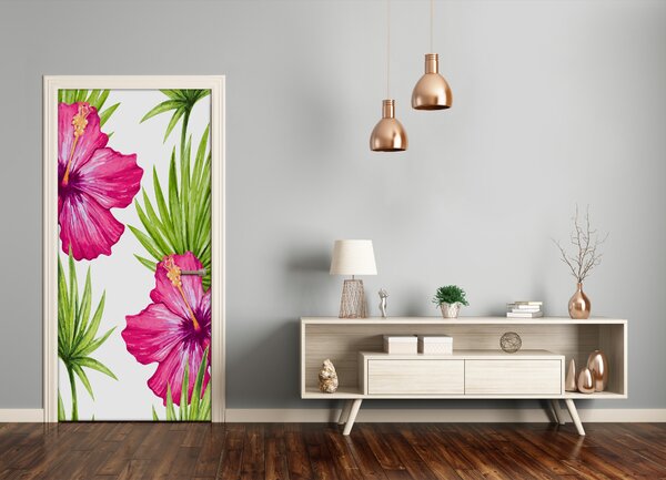 Samolepiace fototapety na dvere havajský vzor 85x205 cm