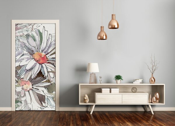 Samolepiace fototapety na dvere sedmokrásky 95x205 cm