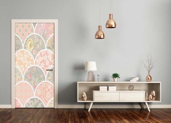 Samolepiace fototapety na dvere kvetinový vzor 95x205 cm