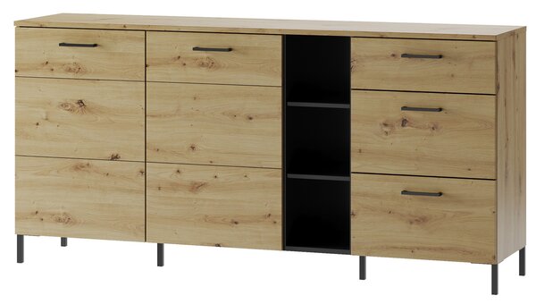 Szynaka Komoda Lucas II 48 180 cm dub Artisan/čierna