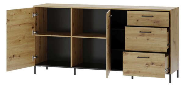Szynaka Komoda Lucas II 48 180 cm dub Artisan/čierna