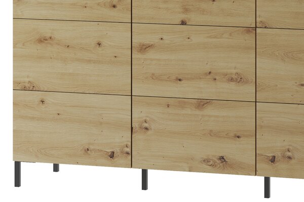 Szynaka Komoda Lucas II 36 155 cm dub Artisan/čierna