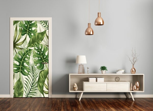 Samolepiace fototapety na dvere tropické lístia 75x205 cm