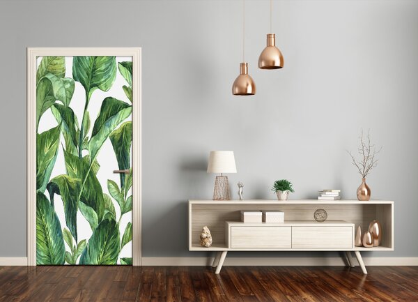 Samolepiace fototapety na dvere tropické lístia 85x205 cm