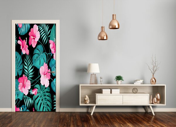 Samolepiace fototapety na dvere havajskej kvety 95x205 cm