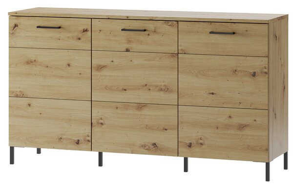 Szynaka Komoda Lucas II 36 155 cm dub Artisan/čierna