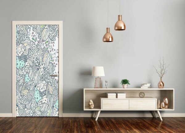 Samolepiace fototapety na dvere kvetinový vzor 75x205 cm
