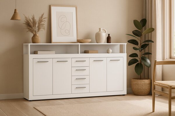 Vivaldi Komoda Luna 190 cm biela