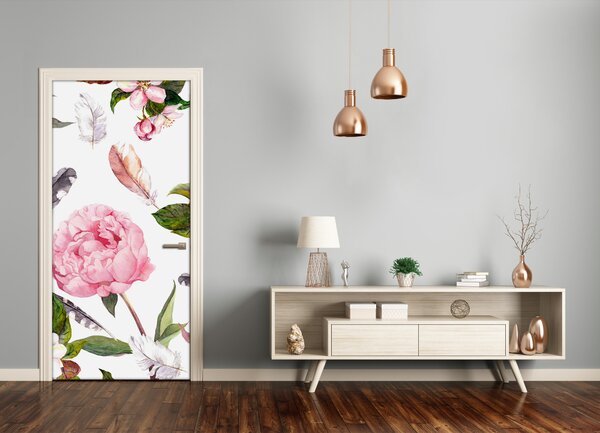 Samolepiace fototapety na dvere kvetinový vzor 95x205 cm