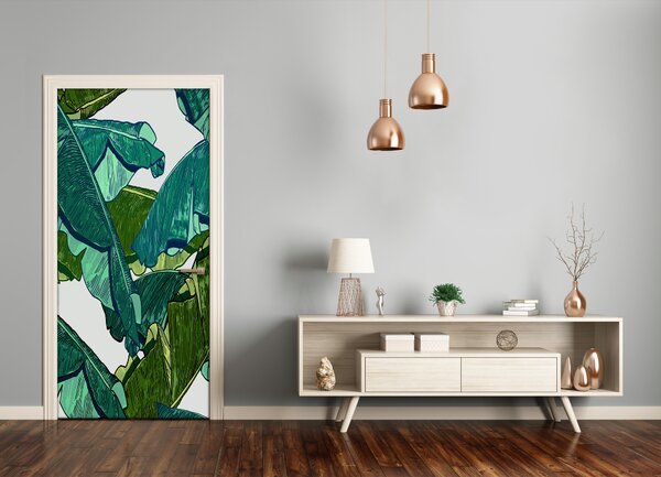 Samolepiace fototapety na dvere lístia banánovníka 95x205 cm