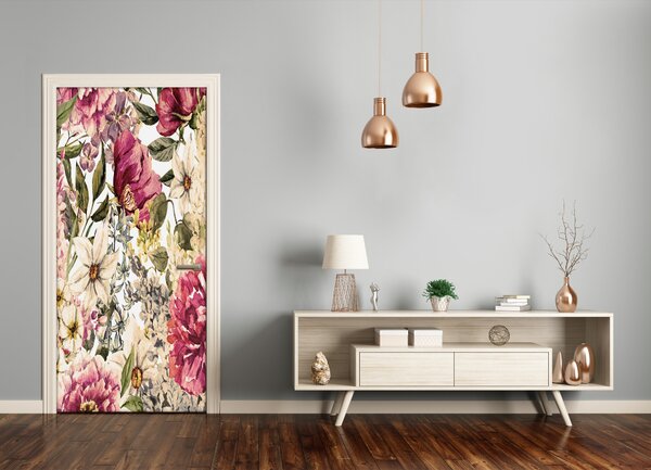 Samolepiace fototapety na dvere kvetinový vzor 85x205 cm