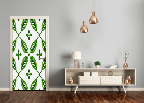 Samolepiace fototapety na dvere zelené lístie 85x205 cm