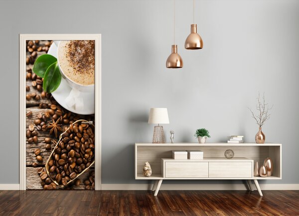Samolepiace fototapety na dvere káva 75x205 cm