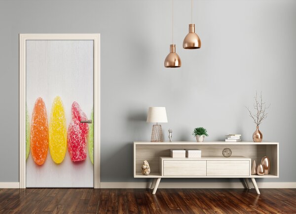 Samolepiace fototapety na dvere farebné želé 75x205 cm