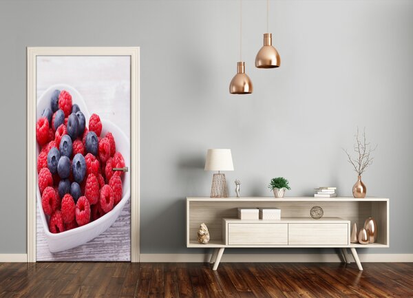 Samolepiace fototapety na dvere maliny a jahody 85x205 cm