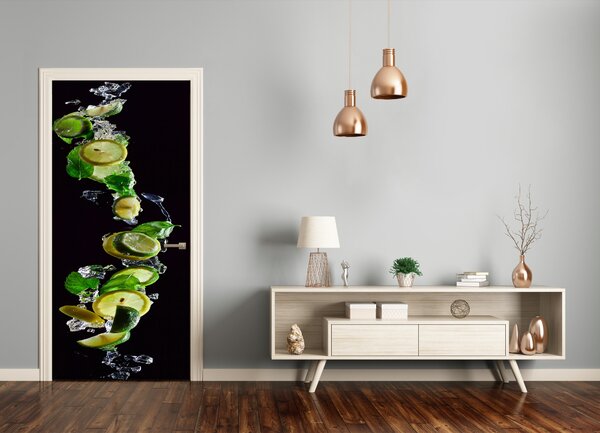 Samolepiace fototapety na dvere limetky a citróny 75x205 cm