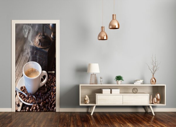 Samolepiace fototapety na dvere šálka kávy 95x205 cm