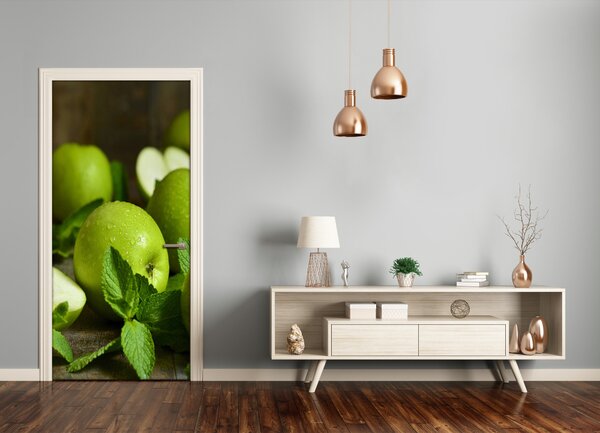 Samolepiace fototapety na dvere zelená jablká 85x205 cm